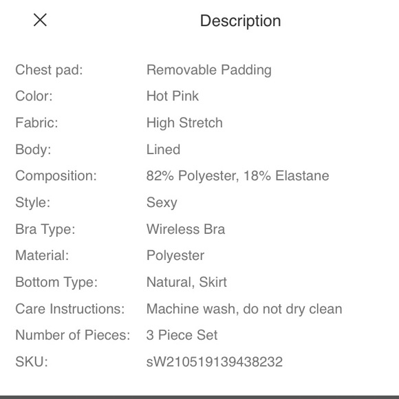 3 piece hot pink tie dye swirl bikini swimsuit & beach skirt size small - Picture 7 of 7